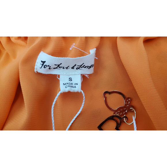 For Love & Lemons Women's Size Small Sleeveless Orange Floral Dress - Picture 10 of 11